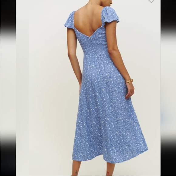 Reformation Blue Floral Midi Dress - Picture 3 of 16
